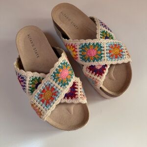 Altar'd State Colorful Crochet Women's Platform
Sandals